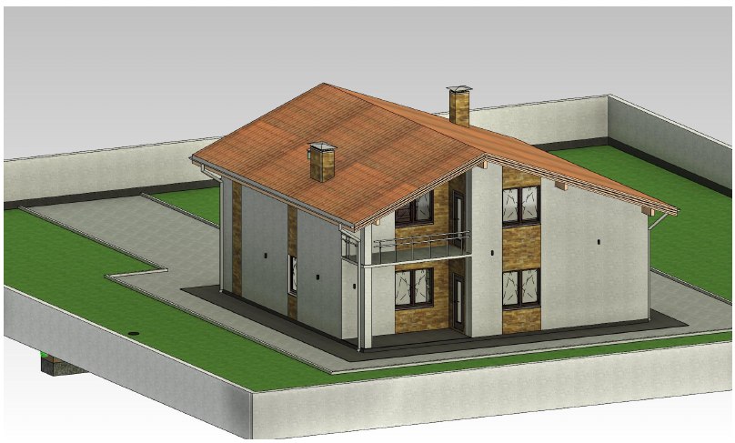 Exterior massing model, private house.